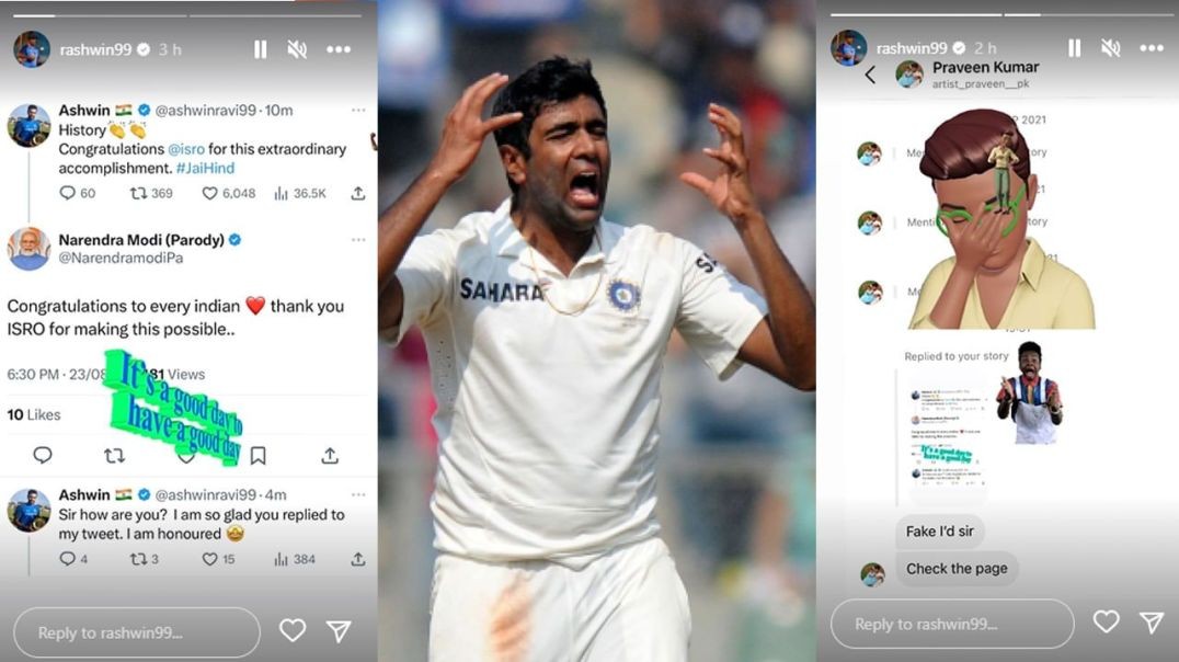 ⁣Ashwin Confuses Modi Parody in LOL-worthy Tweet Exchange